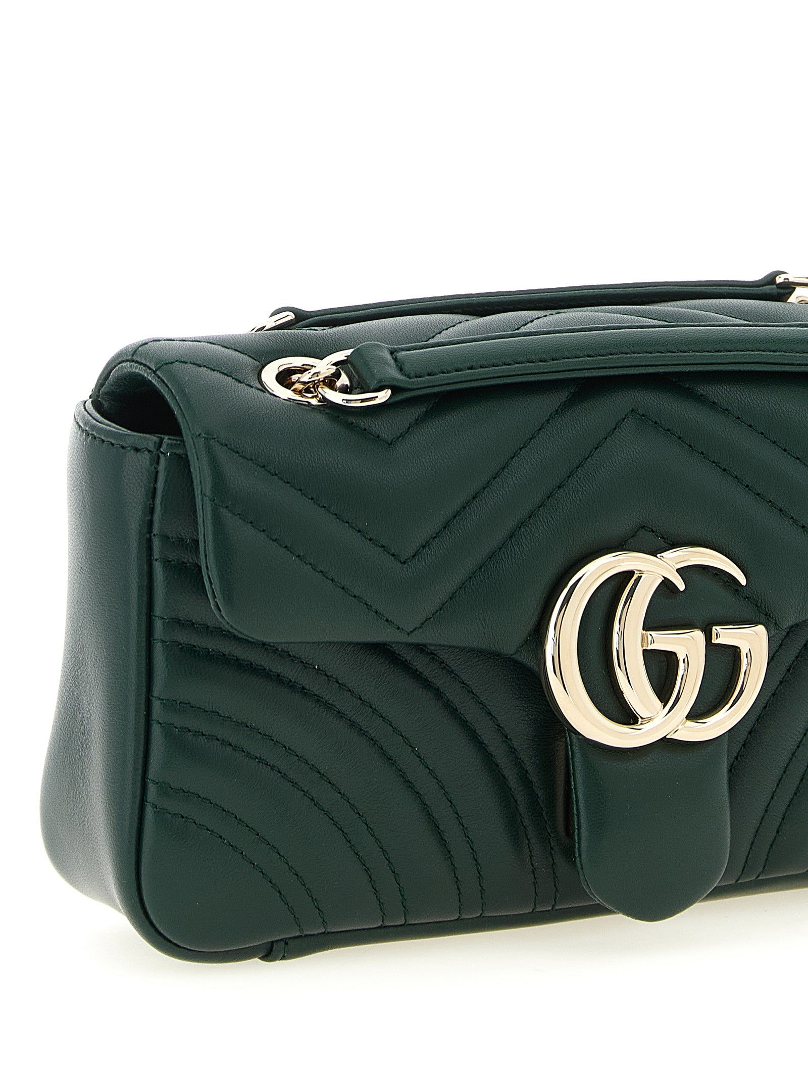 Gucci GG Marmont Μικρή Δίχρωμη Δερμάτινη Τσάντα Ώμου  