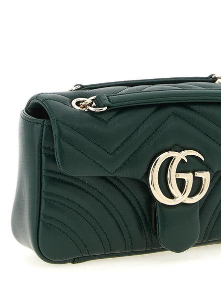Gucci GG Marmont Μικρή Δίχρωμη Δερμάτινη Τσάντα Ώμου  