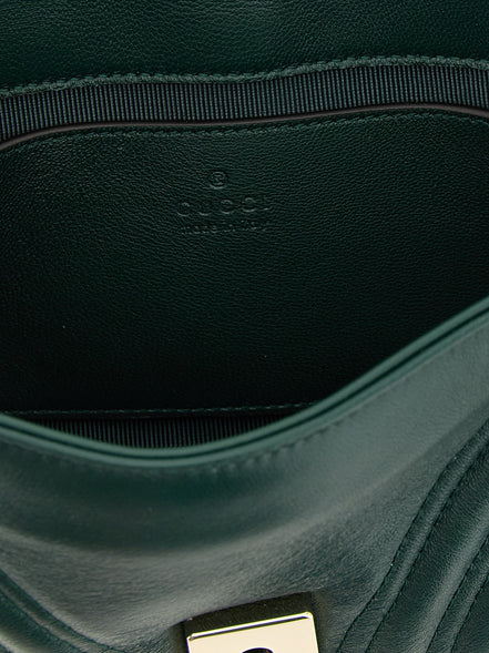 Gucci GG Marmont Μικρή Δίχρωμη Δερμάτινη Τσάντα Ώμου  