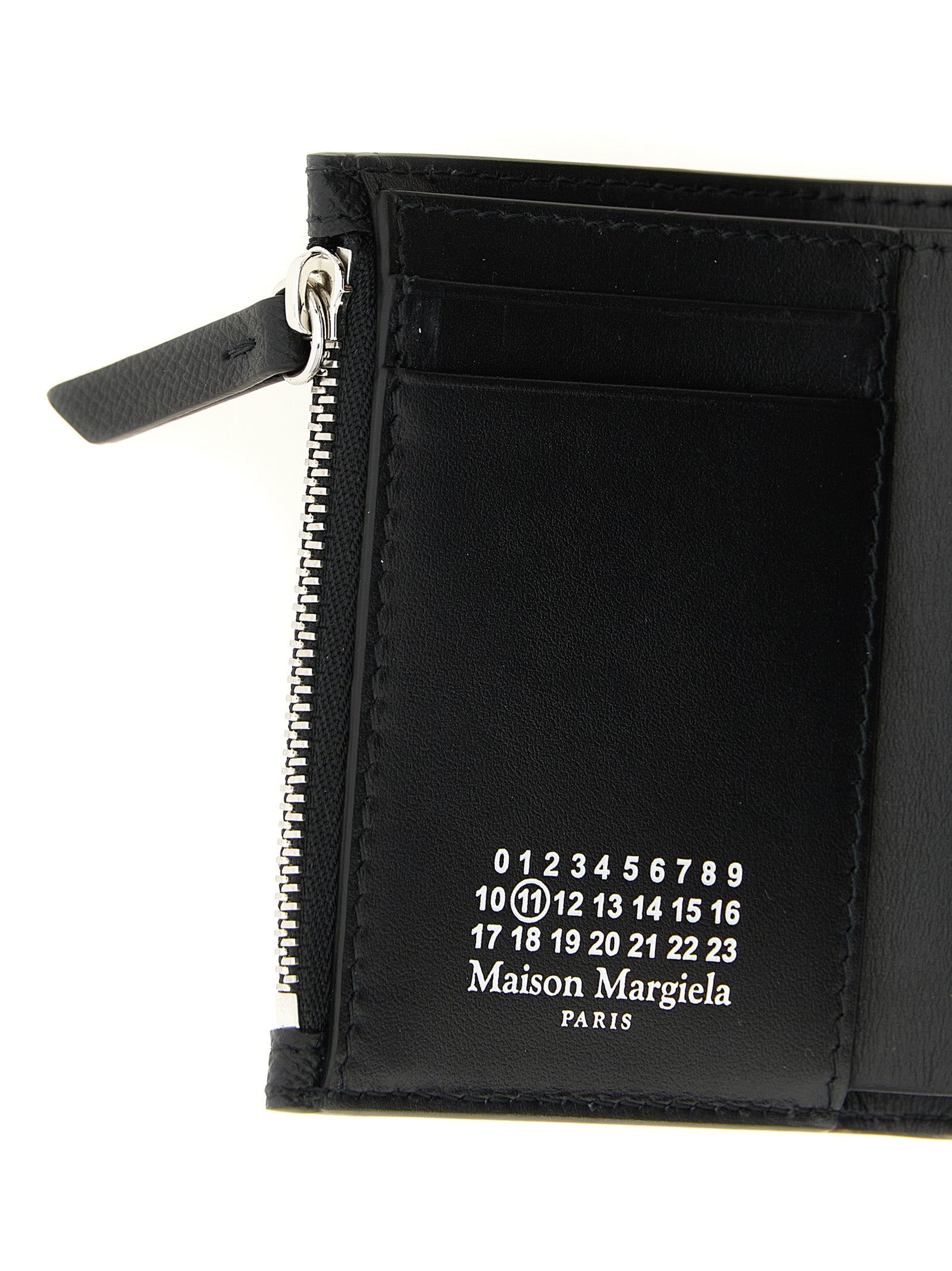 Θήκη καρτών Maison Margiela από μαύρο δέρμα μοσχαριού  