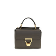 Coccinelle Arlettis Καφέ Δερμάτινη Τσάντα Satchel