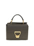 Coccinelle Arlettis Καφέ Δερμάτινη Τσάντα Satchel