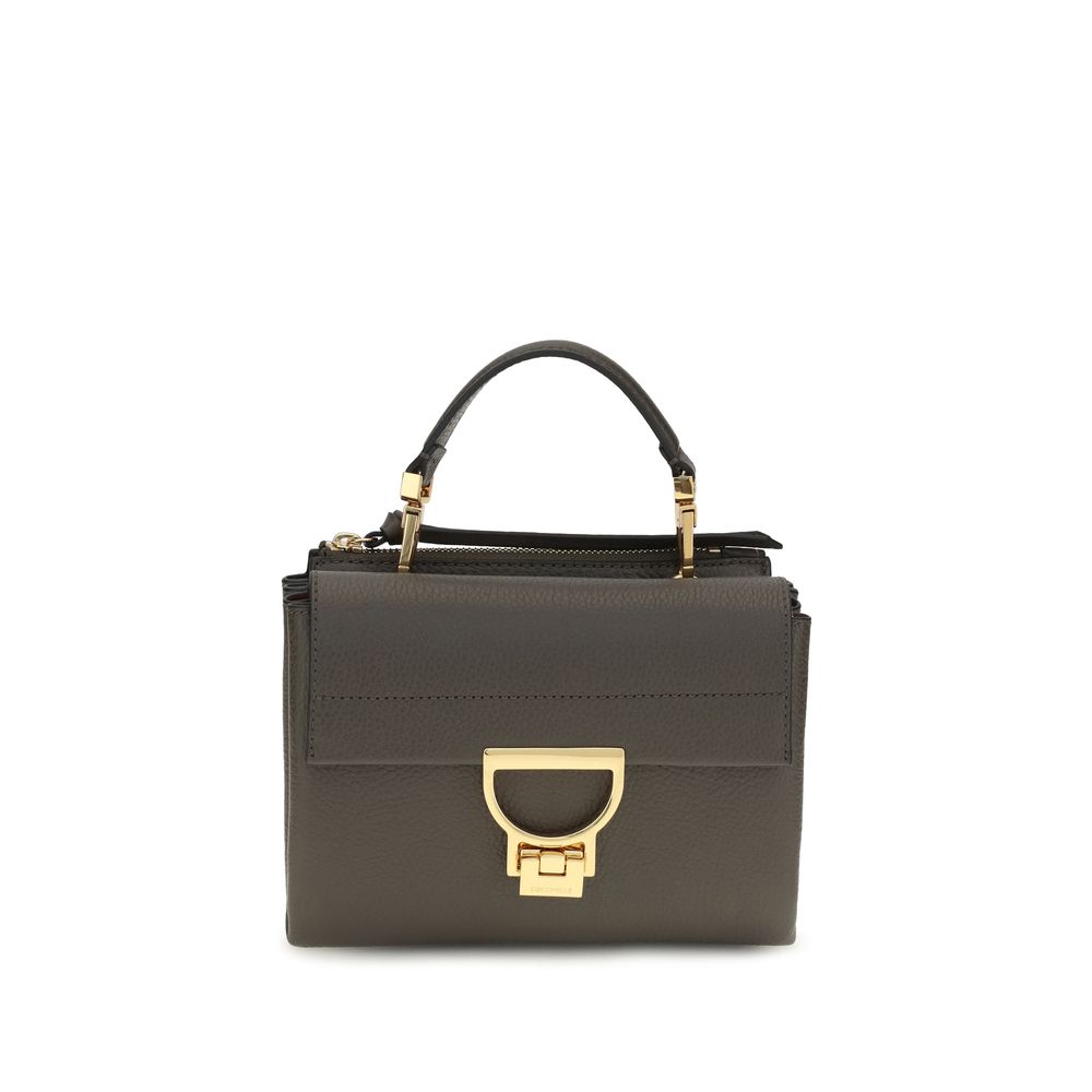 Coccinelle Arlettis Καφέ Δερμάτινη Τσάντα Satchel