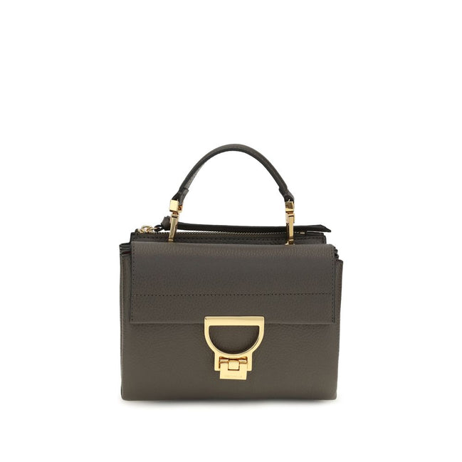 Coccinelle Arlettis Καφέ Δερμάτινη Τσάντα Satchel