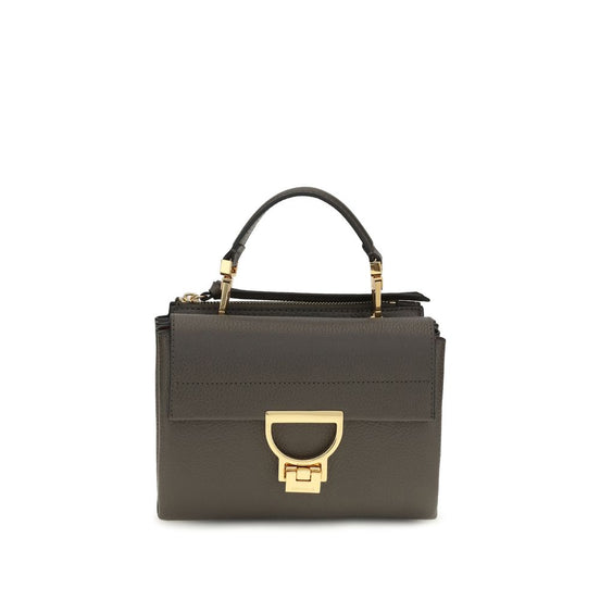 Coccinelle Arlettis Καφέ Δερμάτινη Τσάντα Satchel