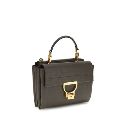 Coccinelle Arlettis Καφέ Δερμάτινη Τσάντα Satchel
