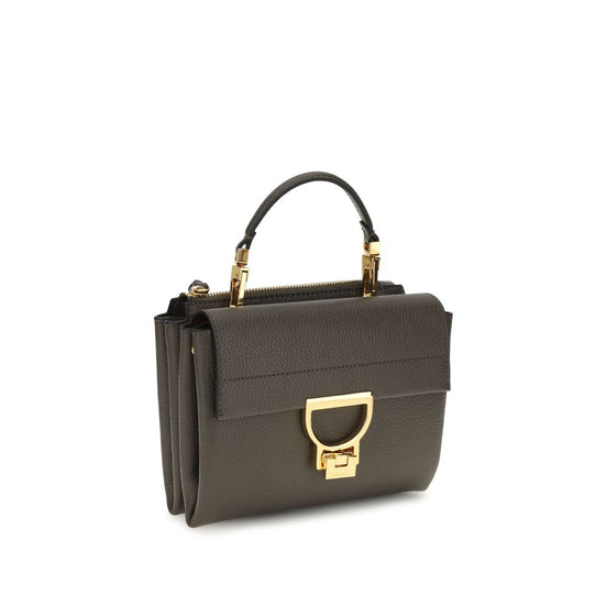 Coccinelle Arlettis Καφέ Δερμάτινη Τσάντα Satchel