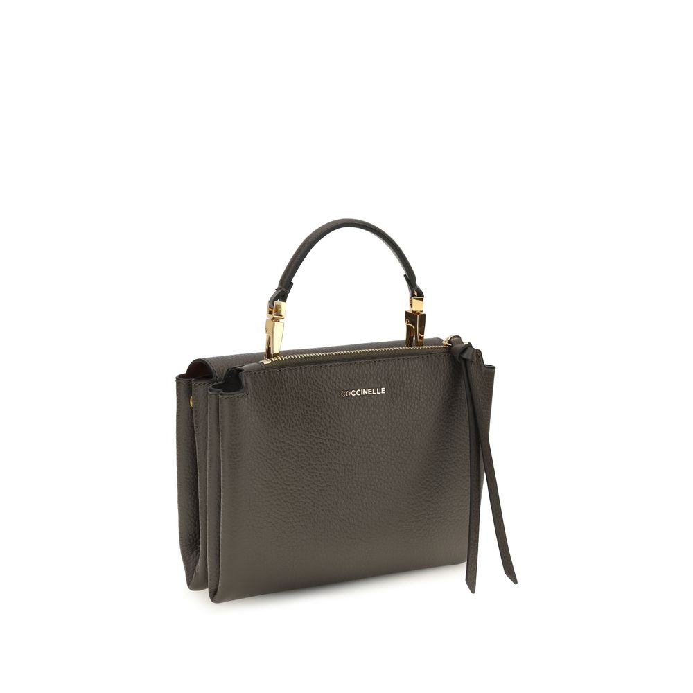 Coccinelle Arlettis Καφέ Δερμάτινη Τσάντα Satchel