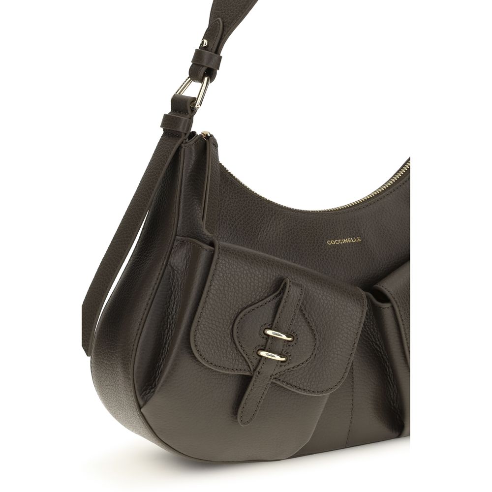 Coccinelle Small Bohème Brown Leather Shoulder Bag