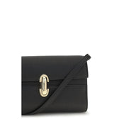 Savette Black Calf Leather Bos Taurus Shoulder Bag