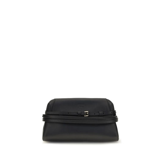 Moschino Black Belt-Detail Clutch