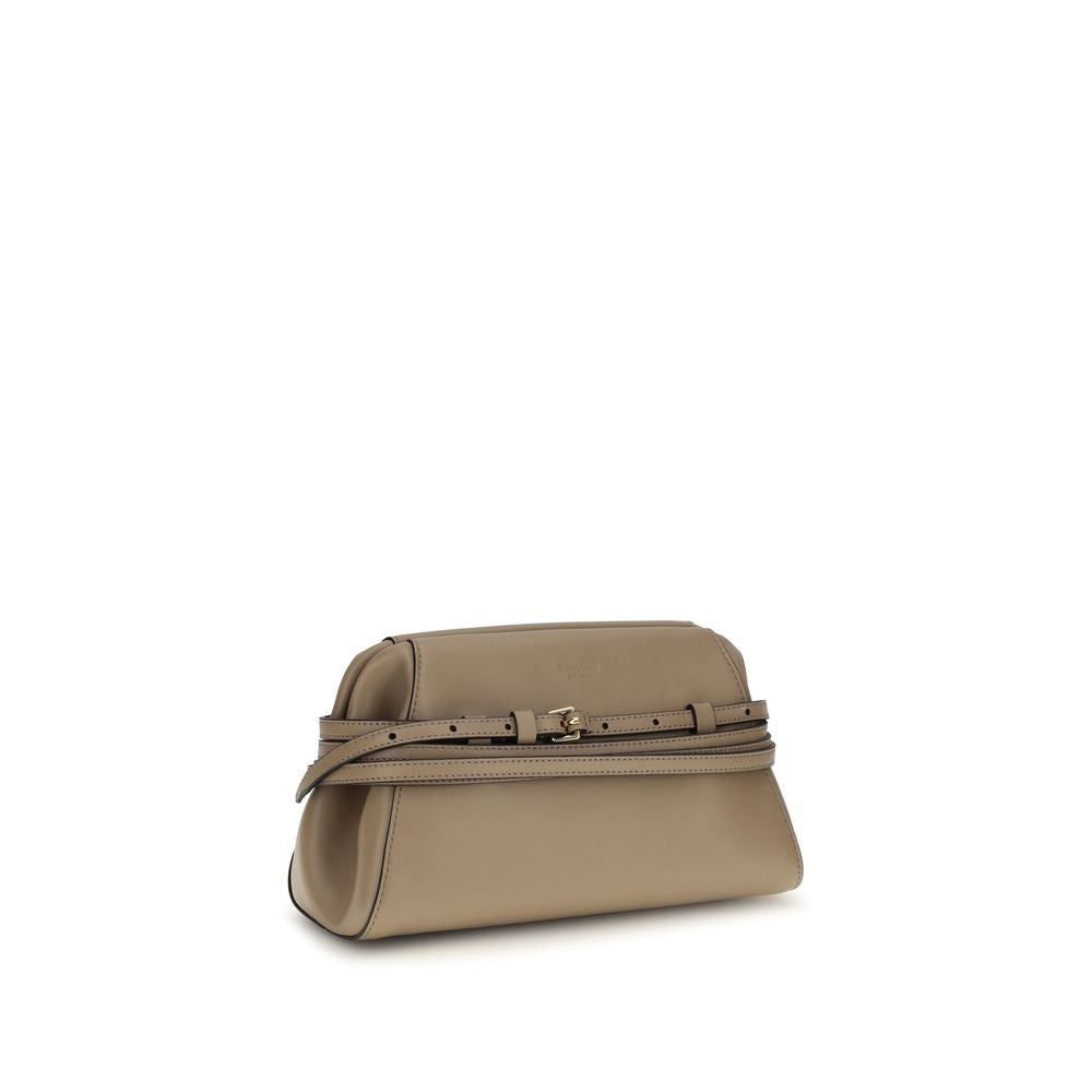 Moschino Beige Belt-Detail Clutch