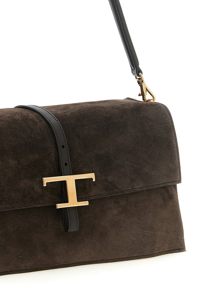 Tod's Brown Calfskin Shoulder Bag