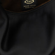 Tod's Μαύρη Τσάντα Ώμου από Δέρμα Μόσχου