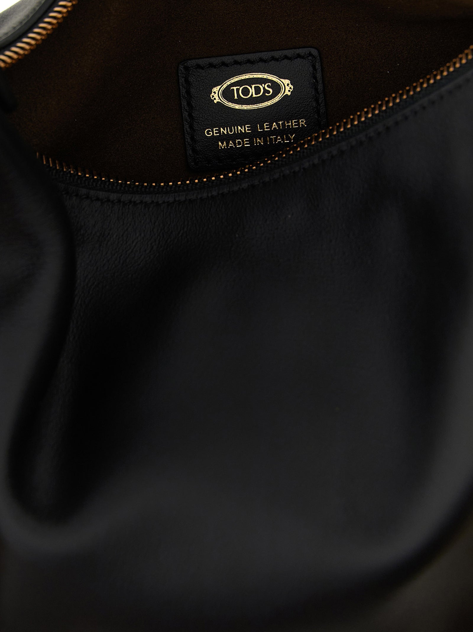 Tod's Μαύρη Τσάντα Ώμου από Δέρμα Μόσχου