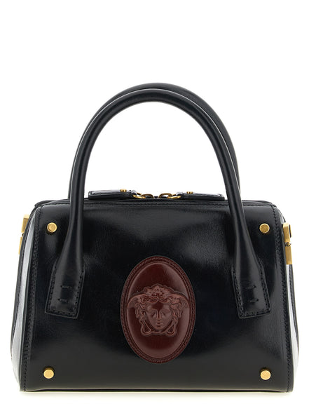 Μικρή ευρύχωρη τσάντα Versace μαύρη