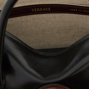 Μικρή ευρύχωρη τσάντα Versace μαύρη