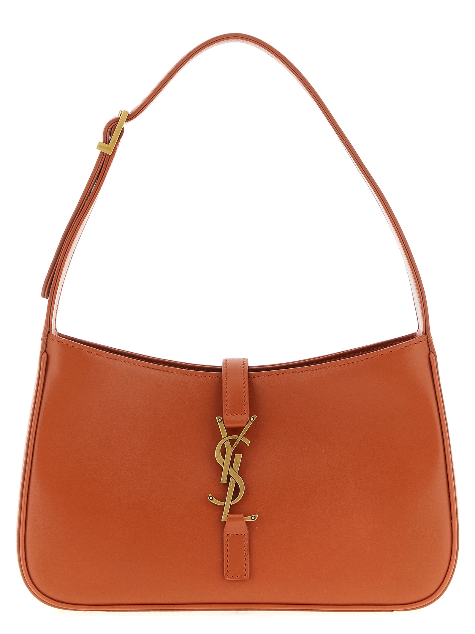 Saint Laurent Orange Calfskin Shoulder Bag