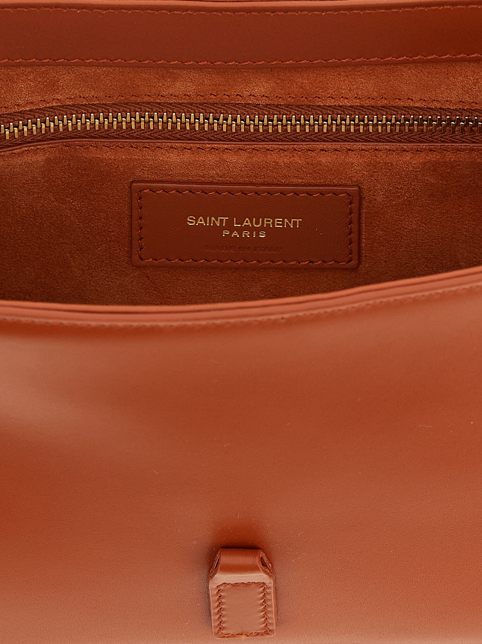 Saint Laurent Orange Calfskin Shoulder Bag