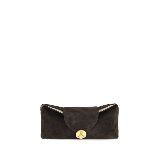 Versace Brown Suede Vivian Clutch