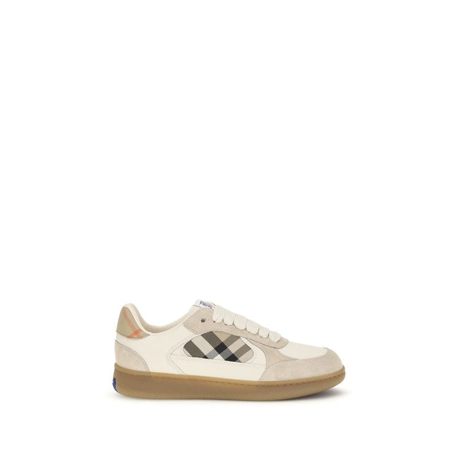 Burberry Beige Calf Leather Bos Taurus Sneakers