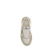 Burberry Beige Calf Leather Bos Taurus Sneakers