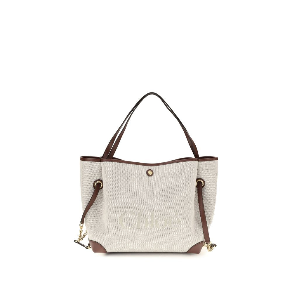 Chloé Μπεζ Τσάντα Tote από Καμβά Clover