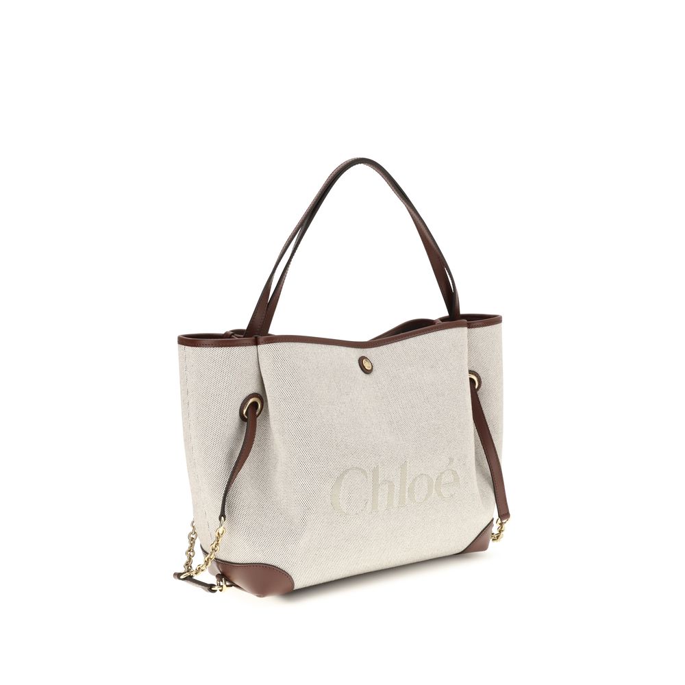 Chloé Μπεζ Τσάντα Tote από Καμβά Clover