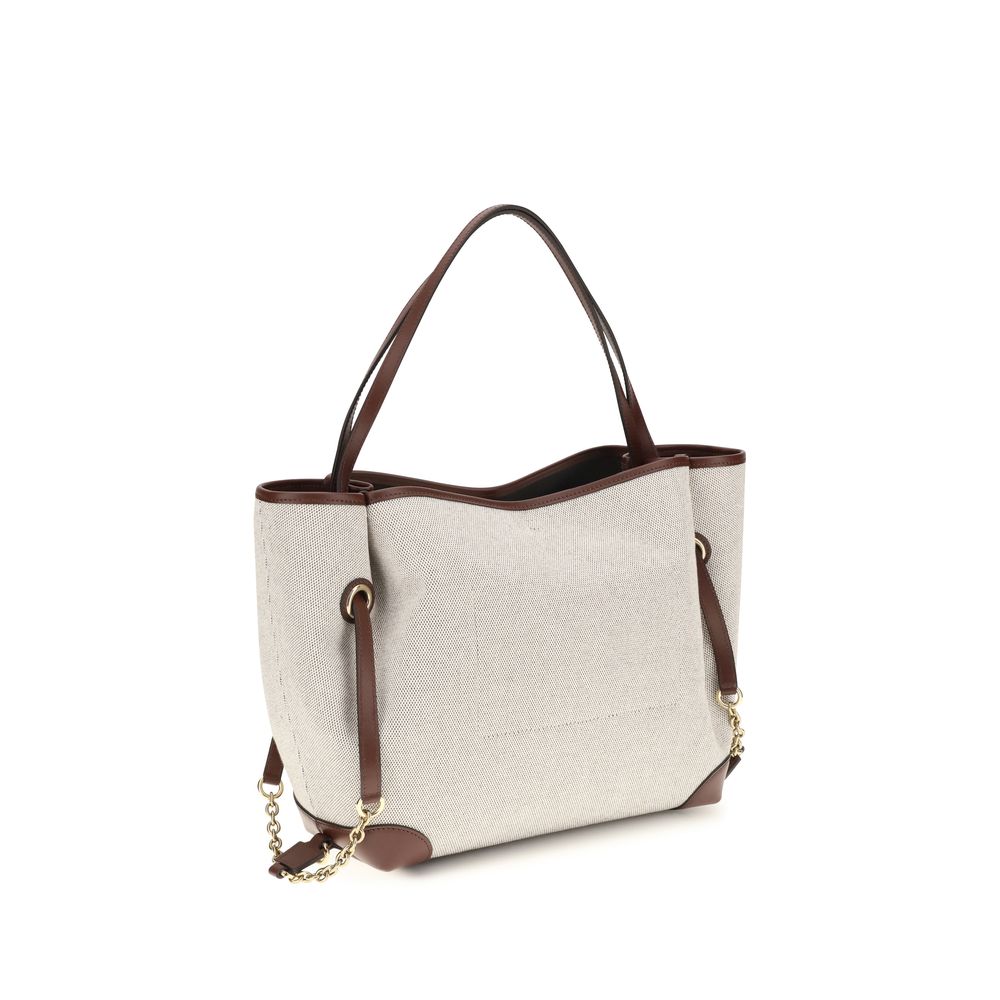 Chloé Μπεζ Τσάντα Tote από Καμβά Clover