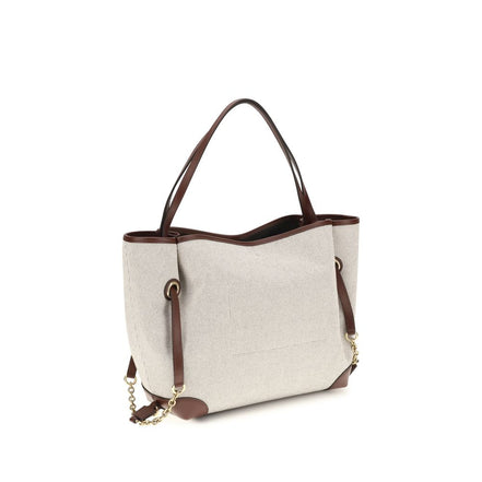 Chloé Μπεζ Τσάντα Tote από Καμβά Clover
