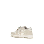 Off-White Beige Calf Leather Bos Taurus Low Top Sneakers