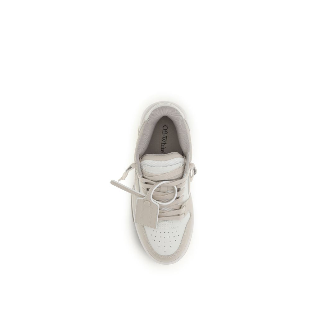 Off-White Beige Calf Leather Bos Taurus Low Top Sneakers