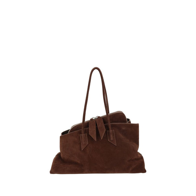 The Attico Brown La Passeggiata Leather Shoulder Bag