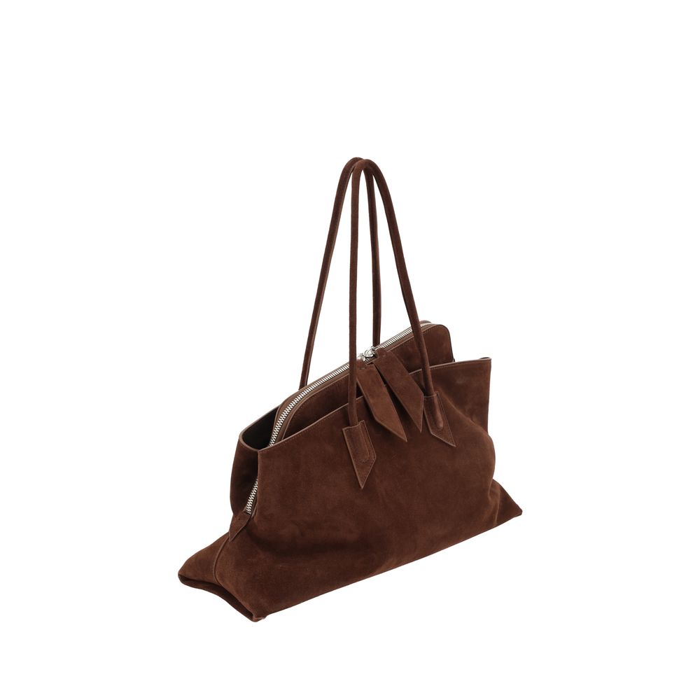 The Attico Brown La Passeggiata Leather Shoulder Bag