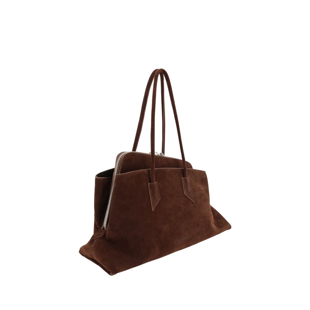 The Attico Brown La Passeggiata Leather Shoulder Bag