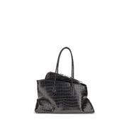 The Attico Black Calf Leather Bos Taurus Shoulder Bag