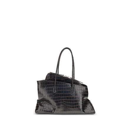 The Attico Black Calf Leather Bos Taurus Shoulder Bag