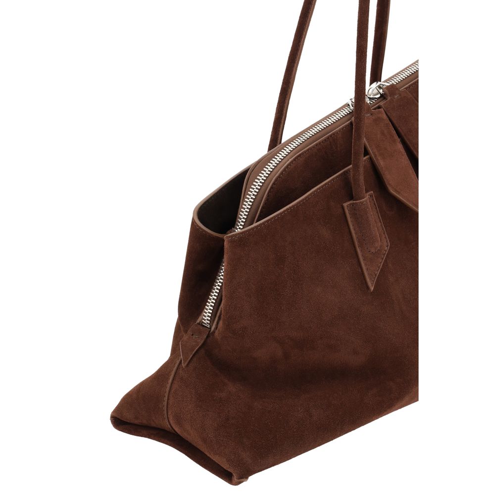 The Attico Brown La Passeggiata Leather Shoulder Bag