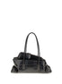 The Attico Black Calf Leather Bos Taurus Shoulder Bag