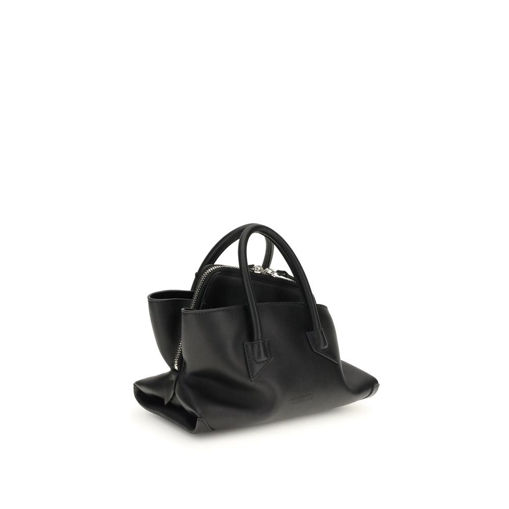 The Attico Black La Passeggiata Mini Leather Handbag