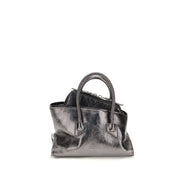 The Attico Gray Calf Leather Bos Taurus Handbag
