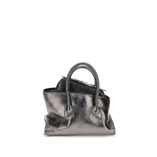 The Attico Gray Calf Leather Bos Taurus Handbag