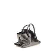 The Attico Gray Calf Leather Bos Taurus Handbag