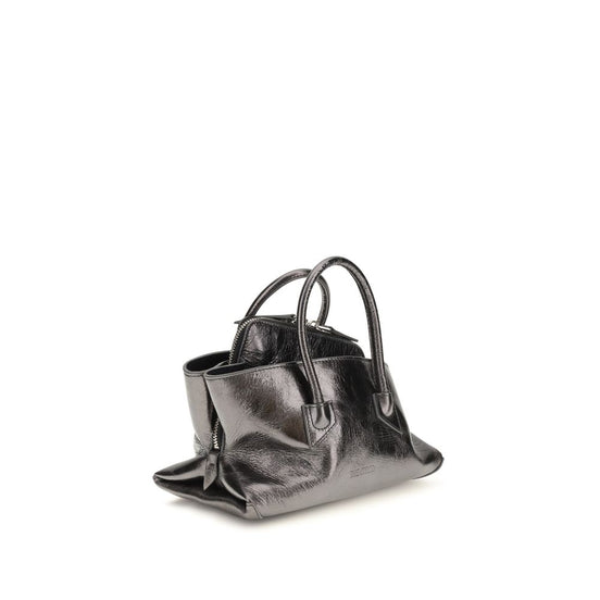 The Attico Gray Calf Leather Bos Taurus Handbag