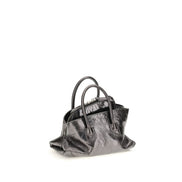 The Attico Gray Calf Leather Bos Taurus Handbag