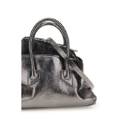 The Attico Gray Calf Leather Bos Taurus Handbag