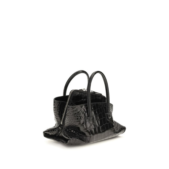 The Attico Black Calf Leather Bos Taurus Handbag