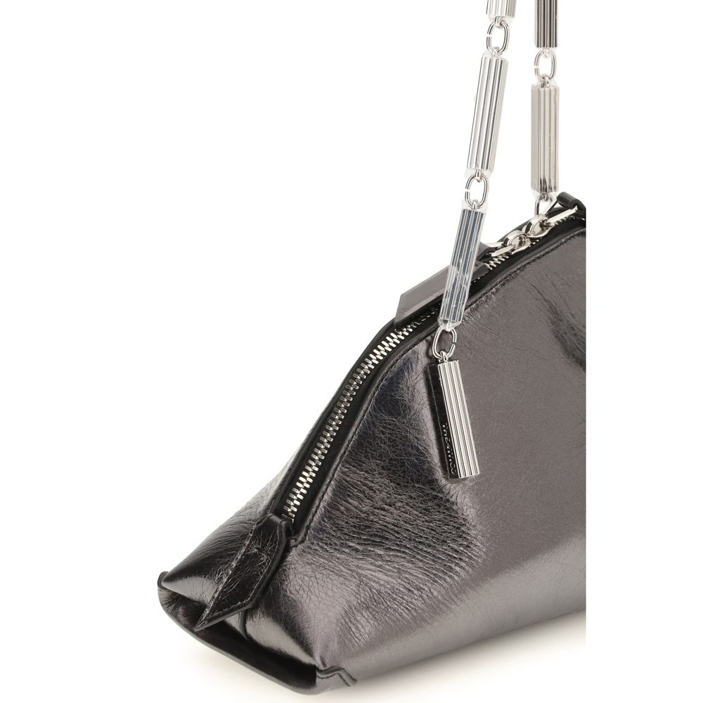 The Attico Silver Calf Leather Bos Taurus Handbag