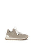 Brunello Cucinelli Gray Calf Leather Bos Taurus Platform Sneakers