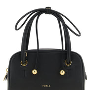 Furla Μαύρη Τσάντα Χειρός από Δέρμα Μοσχαριού